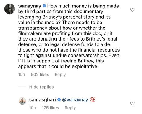 sam asghari britney spears Netflixi dokumentaalfilmi instagrami kommentaarid