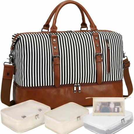 Travel Duffle Bag med 3 pakkekuber og vaskepose