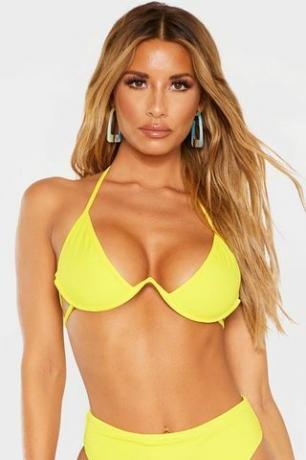 Top de bikini con detalle de alambre amarillo