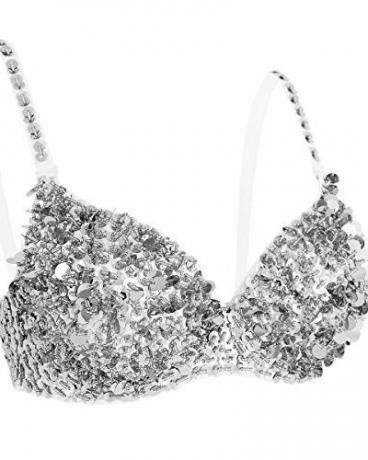 Haut de soutien-gorge à sequins et perles scintillantes