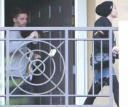 Miley Cyrus quittant l'appartement de Patrick Schwarzenegger