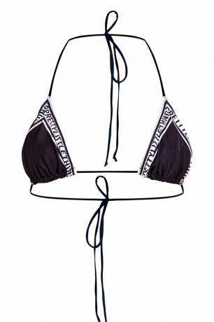 Top de bikini triangular con borde negro