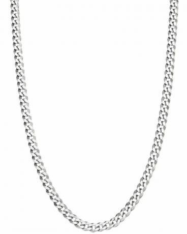 Solid diamantskåret 925 sterlingsølv 3,5 mm kantsten cubansk kædekæde halskæde