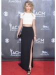 Taylor Swift 2014 ACM Beyaz Crop Top Siyah Etek