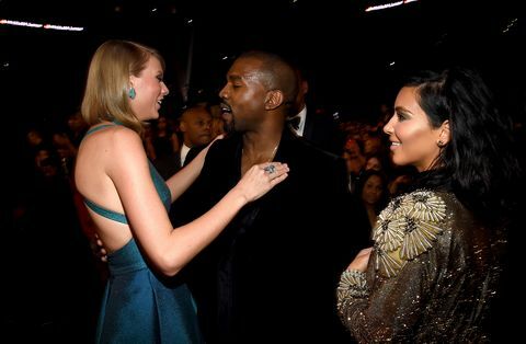 Taylor Swift, Kanye West ir Kim Kardashian West