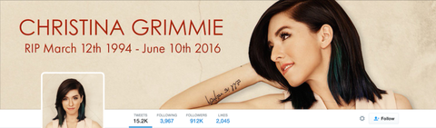 La cuenta de Twitter de Christina Grimmie fue pirateada después de su muerte