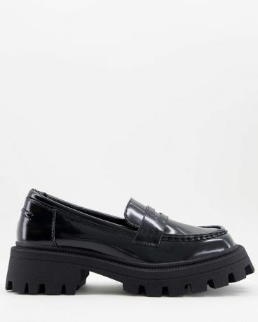 Mulled chunky loafer in zwart