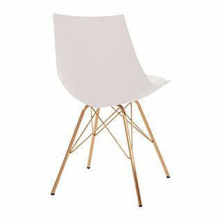 OSP Home Furnishings Oakley Mid-Century Modern Bucket Chair, Branca