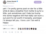 Ar Arianos Grande gerbėjai privertė Pete'ą Davidsoną išeiti iš „Instagram“?