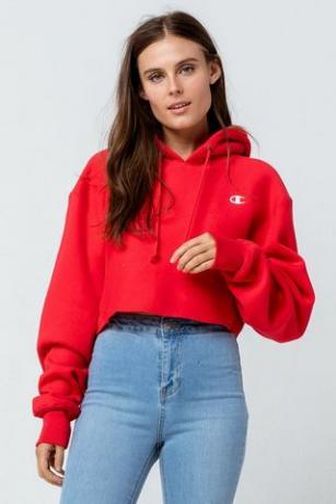 Red Crop Hoodie