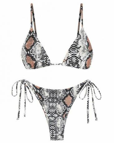 Bikini con stringhe in pelle di serpente